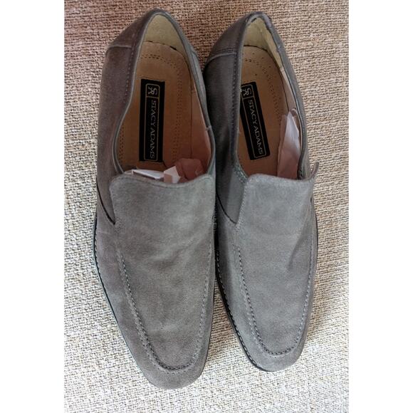 STACY ADAMS Men's Gray Leather Suede Moc Toe Loafers Size 10M 24689-061 - Picture 8 of 10